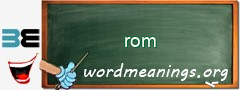 WordMeaning blackboard for rom